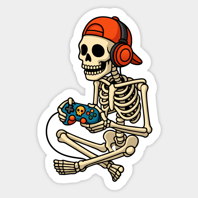 Skeleton Gamer Halloween Sticker by The WYLD Tribe